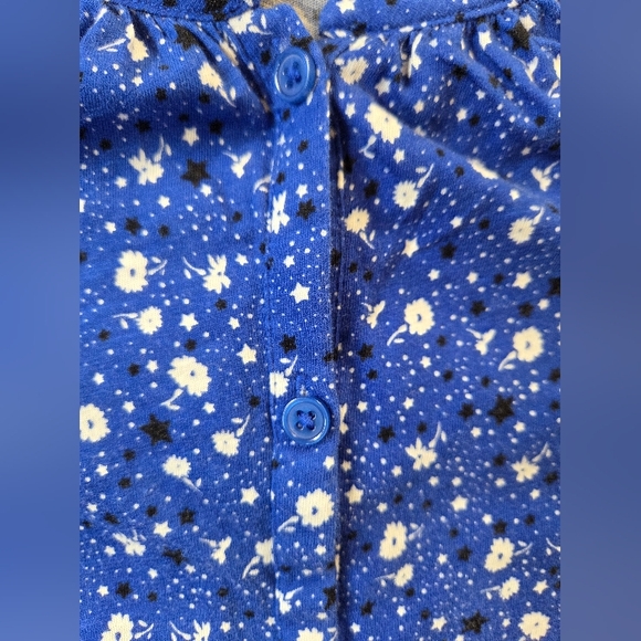 Boden Bay Womens Jersey 3/4 Sleeve Top Size 8 Blue/White Floral Star Print - Picture 6 of 10
